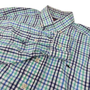 Vineyard Vines Button Down Dress Shirt Medium Men's Long Sleeve The‎ Whale Shirt